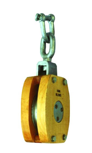 成華牌日式船用木滑輪，單輪卸扣式